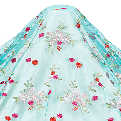 Polyester Flower Embroidered Lace Fabric OCOR-BC0005-52A-1