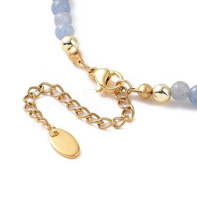 Brass Star Charm Bracelet & Necklace SJEW-JS01268-1