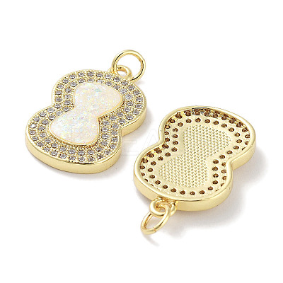 Brass Micro Pave Clear Cubic Zirconia Pendants KK-L213-038G-1