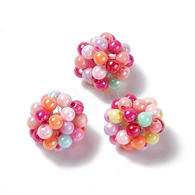 Handmade Plastic Imitation Pearl Woven Beads KY-P015-02-1
