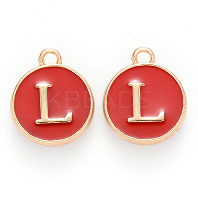 Golden Plated Alloy Enamel Charms ENAM-S118-03L-1