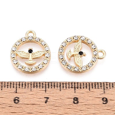 Rack Plating Alloy Rhinestone Pendants PALLOY-T091-22M-G-1