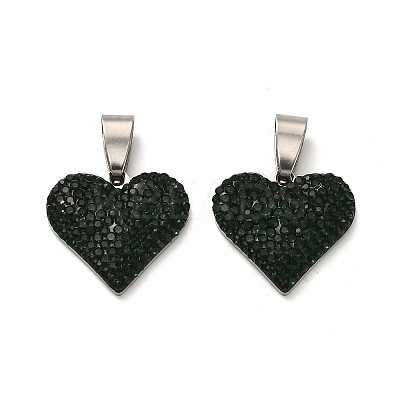 201 Stainless Steel Clay Pendants STAS-R166-02E-P-1