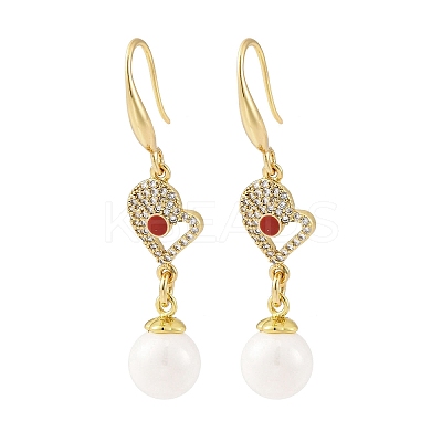 Brass Micro Pave Clear Cubic Zirconia Dangle Earrings EJEW-F362-01G-1