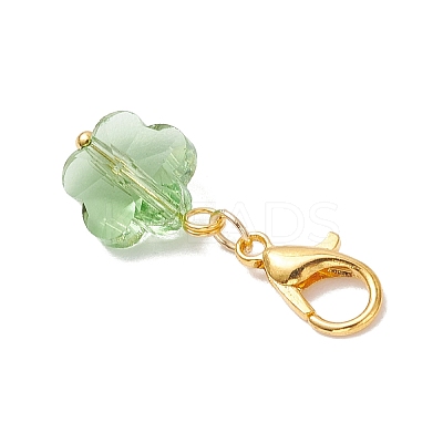 Flower Glass Pendant Decorations HJEW-JM03772-02-1