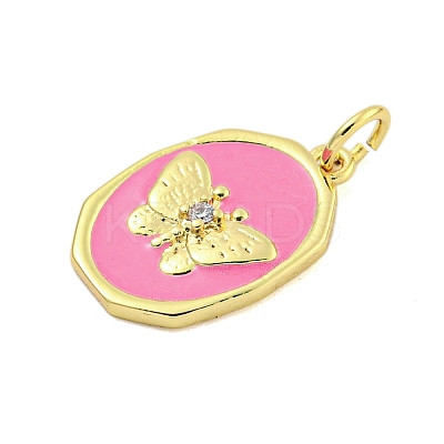Rack Plating Brass Enamel Pendants KK-U021-17B-G-1