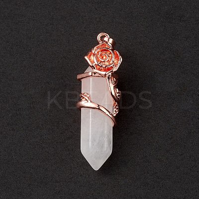 Natural Quartz Crystal Pointed Pendants G-L524-13RG-03-1