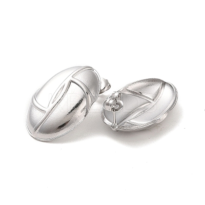 Non-Tarnish Oval 304 Stainless Steel Stud Earrings for Women EJEW-L272-011P-1