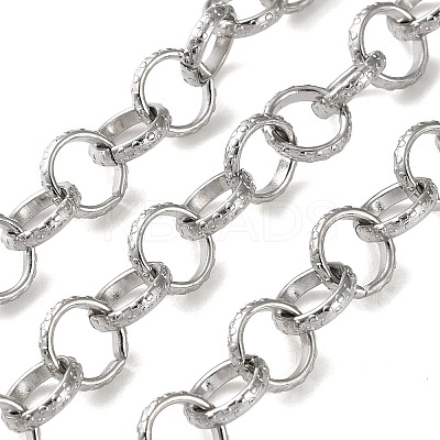 304 Stainless Steel Textured Figaro Chains CHS-S010-03P-1