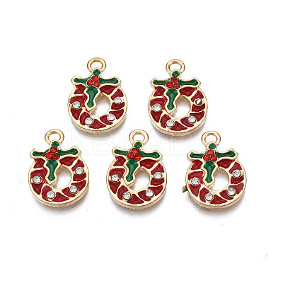 Rack Plating Alloy Enamel Pendants ENAM-N055-152-1