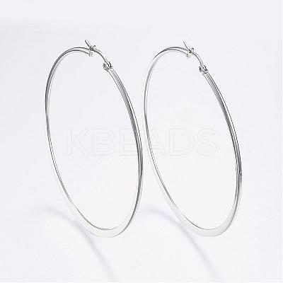 Tarnish Resistant 304 Stainless Steel Big Hoop Earrings EJEW-F105-14P-1