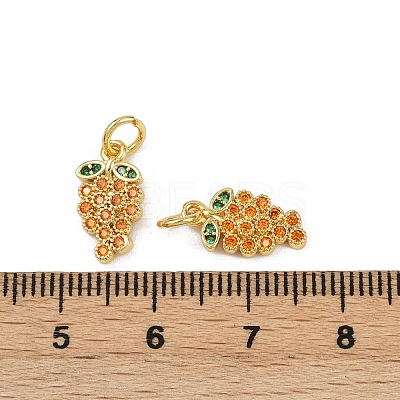 Brass Micro Pave Cubic Zirconia Charms KK-C093-29C-G-1