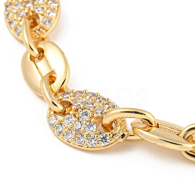 Golden Brass Micro Pave Cubic Zirconia Link Bracelets LS-BJEW-P314-A01-G-1
