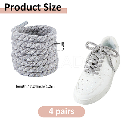 4 Pairs Cotton Shoelaces FIND-FH0012-04A-1