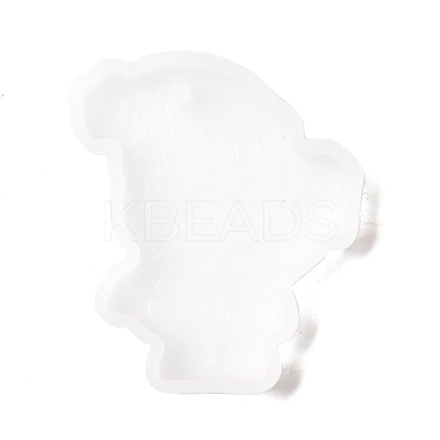 Christmas Theme DIY Santa Claus Pendant Silicone Statue Molds DIY-K054-12-1