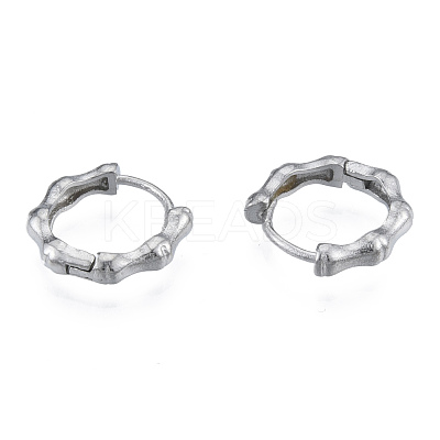 Non-Tarnish 316 Surgical Stainless Steel Bamboo Stick Hoop Earrings for Men Women EJEW-N052-12-1
