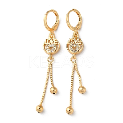 Rhinestone Love Heart Leverback Earrings EJEW-K256-33KCG-1