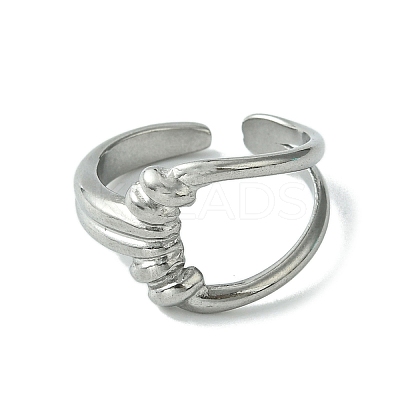 Non-Tarnish 304 Stainless Steel Open Cuff Ring LS-RJEW-L110-029P-1