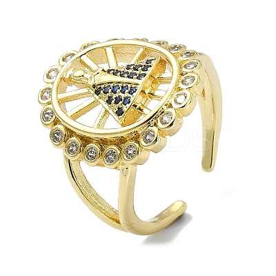 Brass with Cubic Zirconia Rings RJEW-B051-56G-1