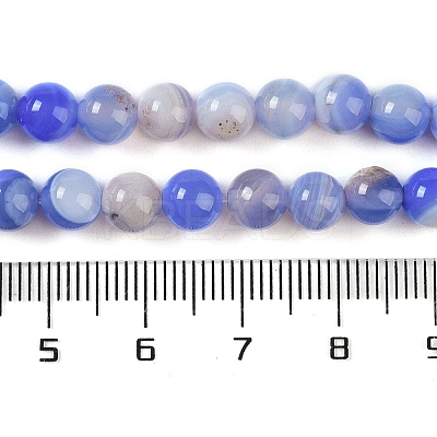 Natural Striped Agate/Banded Agate Beads Strands G-Z060-A01-A20-1