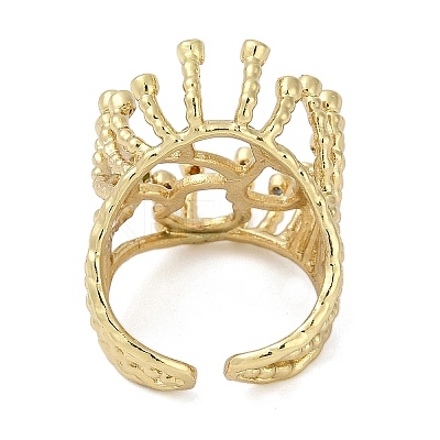Brass Finger Ring Components KK-F891-18G-1