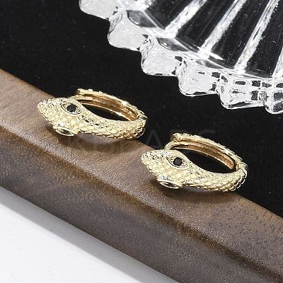 Brass Cubic Zirconia Hoop Earrings EJEW-Q014-08G-1