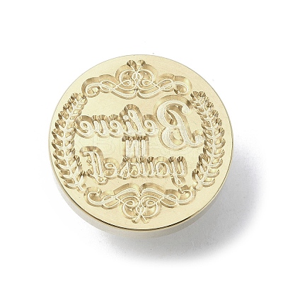 Believe in Yourself Wax Seal Brass Stamp Heads AJEW-M038-01B-G-1