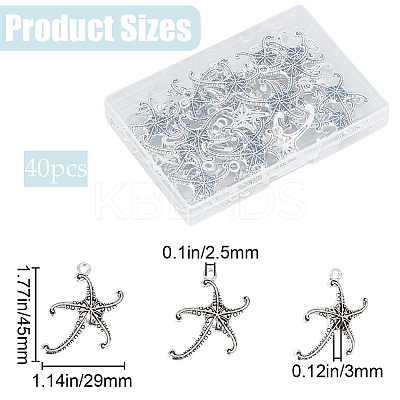 40Pcs Tibetan Style Alloy Pendants FIND-SC0008-94-1