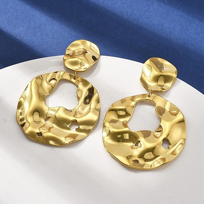 304 Stainless Steel Dangle Stud Earrings for Women EJEW-K268-13B-G-1