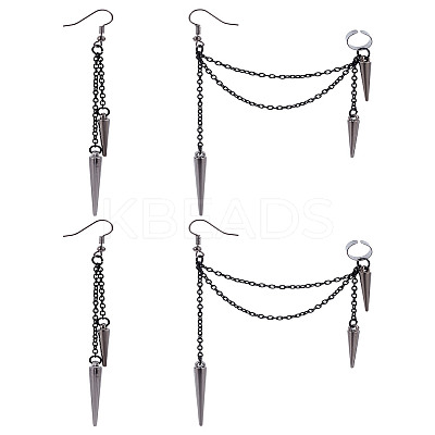 2Pairs Alloy Dangle Earrings for Women EJEW-LP0001-25-1