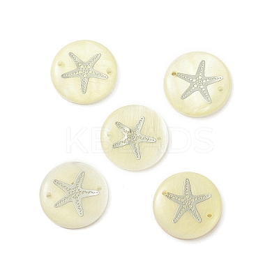 Natural Freshwater Shell Connector Charms SHEL-XCP0001-05-1