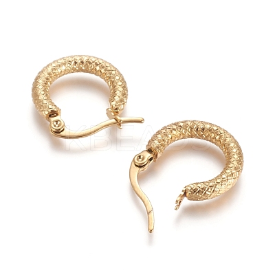 201 Stainless Steel Geometric Hoop Earrings X-STAS-D171-12C-G-1