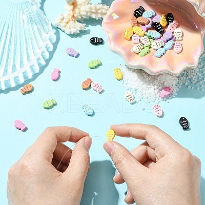 45Pcs 9 Colors Baking Paint Alloy Beads FIND-CJ0003-26-1