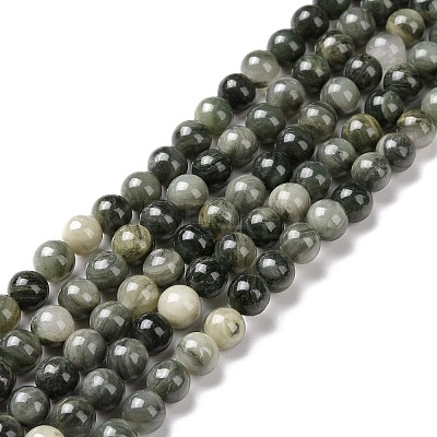 Natural Green Rutilated Quartz Beads Strands G-Q462-61-6mm-1