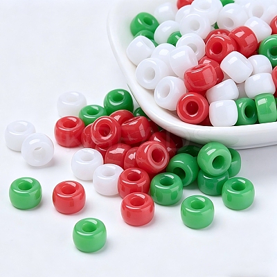 Christmas Theme Opaque Acrylic European Beads PL338-M1-1