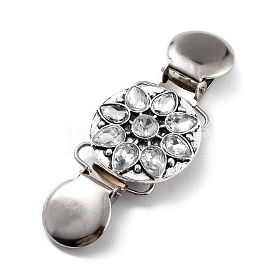 Vintage Alloy with Rhinestone Cardigan Clips JEWB-B002-09AS-1