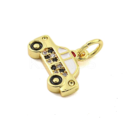 Rack Plating Brass Micro Pave Cubic Zirconia Pendants KK-U021-05G-1