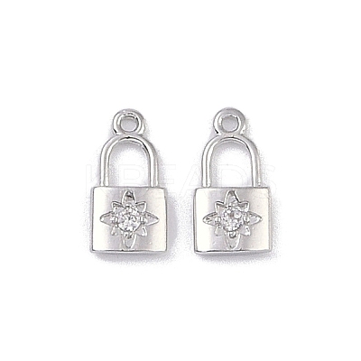 Brass Micro Pave Clear Cubic Zirconia Pendants KK-K351-36P-1