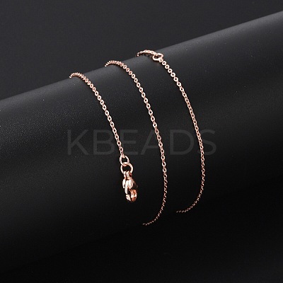 Brass Rolo Chains Necklaces for Women NJEW-D302-43RG-1