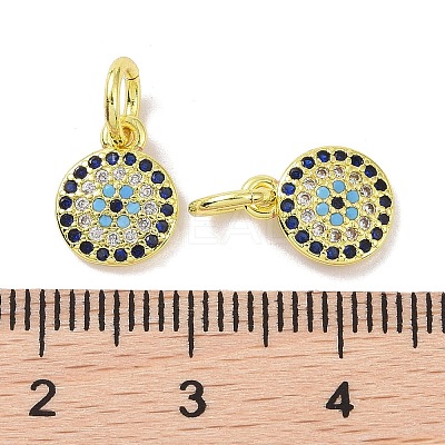 Real 18K Gold Plated Brass Micro Pave Cubic Zirconia Pendants KK-L209-039G-09-1