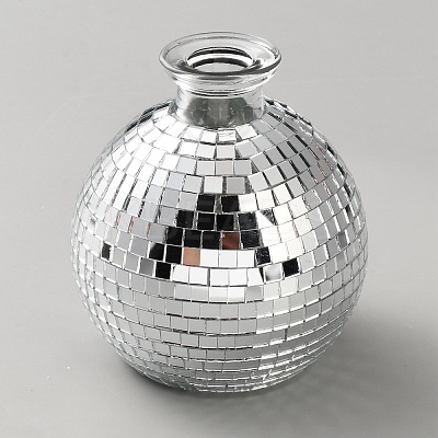 Glass Disco Ball Vase Ornaments AJEW-WH0481-04-1