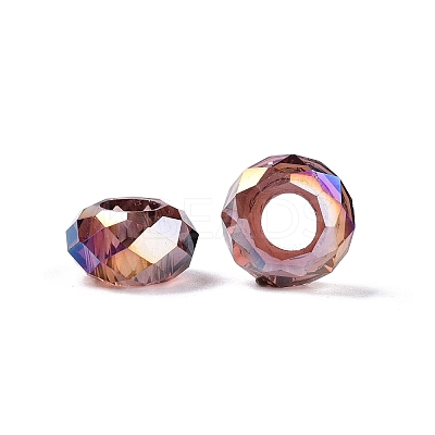 Transparent Glass European Beads GPDL-N005-D14mm-A08-1