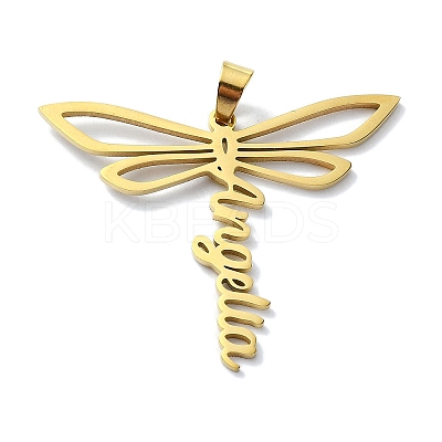 304 Stainless Steel Pendants STAS-C097-09G-1