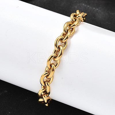 304 Stainless Steel Cable Chain Bracelets for Women BJEW-Q050-01B-G-1