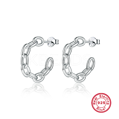 Anti-Tarnish Rhodium Plated 925 Sterling Silver Ring Stud Earrings JI3396-2-1