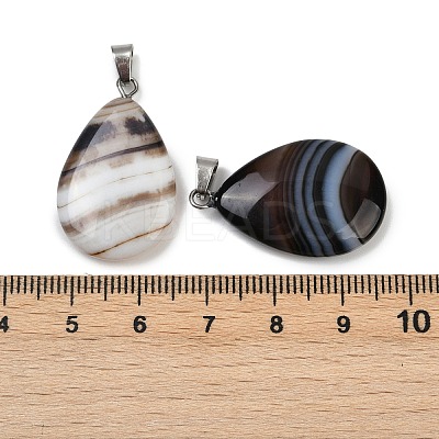 Dyed Natural Banded Agate Pendants G-G202-09C-1
