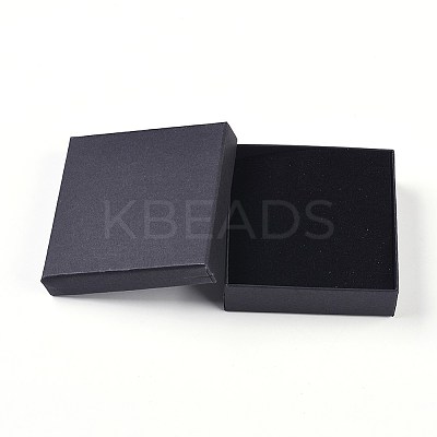 Kraft Cotton Filled Cardboard Paper Jewelry Set Boxes LS-CBOX-G015-05-1