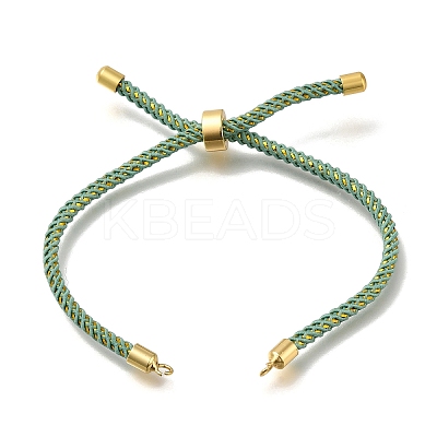 Braided Cotton Cord Slider Bracelet Making MAK-R001-01G-01-1
