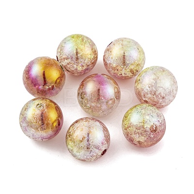 UV Plating Rainbow Iridescent Two Tone Acrylic Beads PACR-C009-04N-1