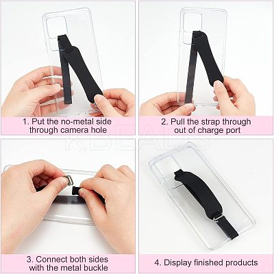 4 Sets 4 Colors Wrist Strap Hand Lanyard Silicone Elastic Moblie Straps AJEW-OC0003-16-1